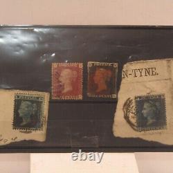 Stamps Great Britain Victoria Penny Black Two Penny Blue Penny Red FOUR STAMPS