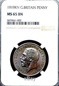 The Single Finest 1919 KN George V Great Britain King's Norton Penny NGC MS65 BN