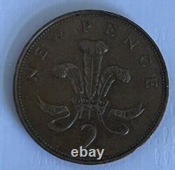 UK British 2 New Pence 1971 Elizabeth II Foreign Coin EXTREMELY RARE