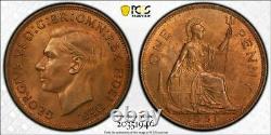 UK Great Britain 1951 Penny Cent PCGS MS65RB Scarce in Gem Condition