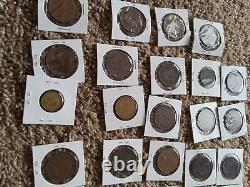 UK Great Britain One Penny Coins Vintage Coin Lot of 39 Coins, OLD PENNIES