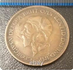 VERY RARE MINT ERRORS George V Coin Halfpenny GB UK 1930 Ghost Art Collectable