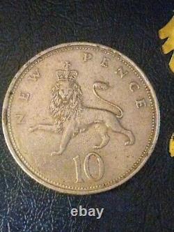 Vintage Coin New Pence 10 Year 1968 Queen And Lion Free Shipping DG REG FD