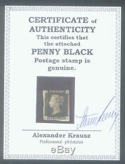 WORLD'S FIRST STAMP PENNY BLACK ENCASE with CERTIFICATE of AUTHENTICITY GENUINE