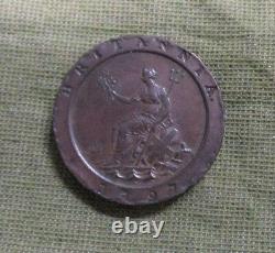 #d304. 1797 Great Britain Cartwheel Two Penny Coin, Proclamation Coin
