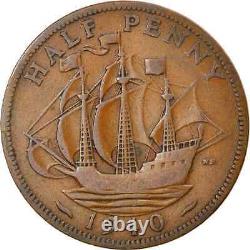 10 000 pièces de monnaie VF Grande-Bretagne Demi-penny Roi George VI TRÈS BIEN 1937-1952 KM896