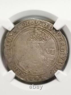 1551-53 Grande-Bretagne Angleterre Edward VI S 2483 sixpence 6d 6 Penny pièce NGC VF20