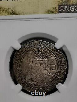 1551-53 Grande-Bretagne Angleterre Edward VI S 2483 sixpence 6d 6 Penny pièce NGC VF20