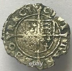 1551 Rare Edward VI (6ème) Base Martelée Argent York Penny 3ème Période