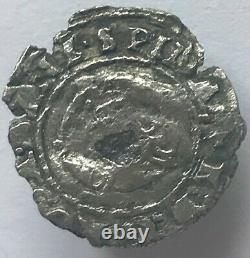 1551 Rare Edward VI (6ème) Base Martelée Argent York Penny 3ème Période