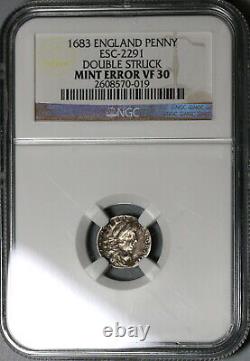 1683 Ngc Vf 30 Charles II Penny Mint Erreur Grande-bretagne Pièce D'argent (19123101c)