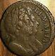 1694 Grande Britaine Half Penny Coin Hors Centre