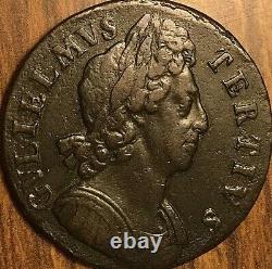 1699 Uk GB Grande-bretagne Demi-penny Coin