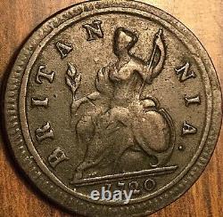 1720 Uk GB Grande-bretagne Demi-penny Coin