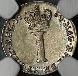 1754 NGC MS 63 George II Penny Pence Great Britain Silver Coin POP 3/0 22080302C<br/><br/> 
	1754 NGC MS 63 George II Penny Pence Grande-Bretagne Pièce d'argent POP 3/0 22080302C