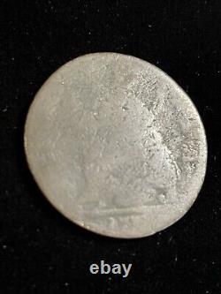 1770-1775 Grande-Bretagne ½ Penny Pièce du Roi George III Date Partielle KM# 601 Rare