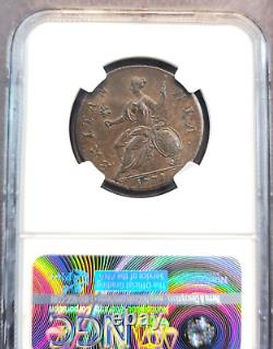 1771 Grande-Bretagne 1/2 Penny George III Ngc Au 55 Bn Rare Grade Élevée