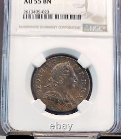 1771 Grande-Bretagne 1/2 Penny George III Ngc Au 55 Bn Rare Grade Élevée