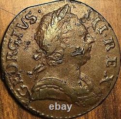 1773 Grande Britaine George III Half Penny Intéressant Avec Planchet Clippé