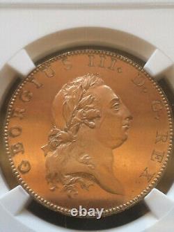1788 Grande-bretagne George III 1/2 Penny Gilt Pattern Ngc Proof 62 Cameo Rare