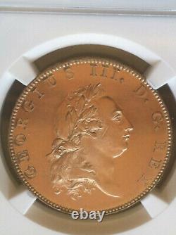 1788 Grande-bretagne George III 1/2 Penny Gilt Pattern Ngc Proof 62 Cameo Rare