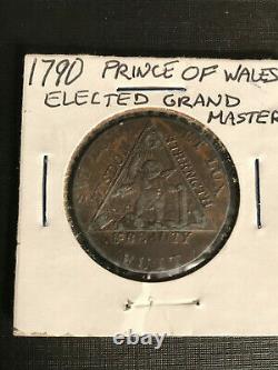 1790 Grande-bretagne 1/2 Penny Prince Du Pays De Galles Élu Grand Master Mason Estate