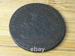 1791 GRANDE-BRETAGNE (LIVERPOOL) 1/2 PENNY AU TRÈS RARE Lot de pièces #1144E