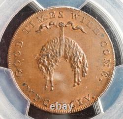 1794, Grande-bretagne. Cu Golden Fleece/norwich Castle 1⁄2 Penny Token. Pcgs Ms64