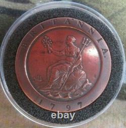 1797 Cartwheel 2 Penny Coin King George I Soho Mint Avec Capsule Cc4