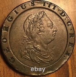 1797 Uk GB Grande-bretagne Cartwheel Twopence Coin