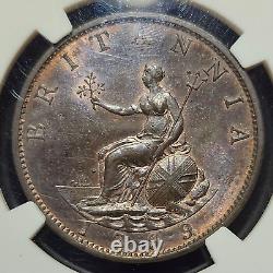 1799 Grande-Bretagne 1/2 Penny NGC MS62BN George III, 6 Relief Gunports