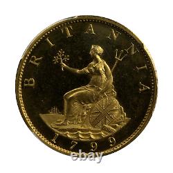 1799 Grande-bretagne Proof Half Penny Pcgs Pr65cam Rare Top Population Rare Coin