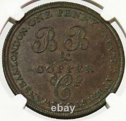 1811 Grande-bretagne 1 Penny Bristol Brass & Copper Company Ngc État De La Monnaie 61 Bn