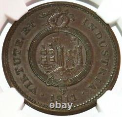 1811 Grande-bretagne 1 Penny Bristol & South Wales Conder Token Ngc Mme 62 Bn