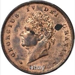 1825 Grande-bretagne 1 Penny, Pcgs Ms 62 Rb, Très Rare En Rouge/brun