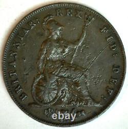 1826 Grande-bretagne 1/2 Penny Extra Fine Circulé Uk Copper Half Cent Coin