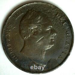 1831 Grande-bretagne Copper Penny 1c Uk Pièce Distribuée Vous Grade Willian IV Règle