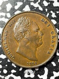 1834 Grande-bretagne 1 Penny Lot#jm4833 Date Clé! Sympa.