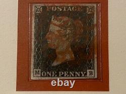1840 Grande-bretagne Utilisé Penny Black Stamp 4 Margins Look