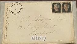 1840 Penny Black Pair On Cover (22 Août 1840) De Allonby À Liverpool