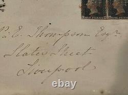 1840 Penny Black Pair On Cover (22 Août 1840) De Allonby À Liverpool