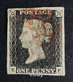 1840 Penny Black''kf'' Red MX Lovely 4 Grand Timbre À Marge