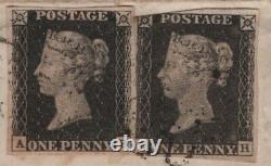 1840 Qv Deux Sg2 1d Penny Blacks Assiette 6 Sur Cover To Exeter CV £1150++ Très Rare