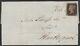 1840 Sg2 1d Black Plate 2 Monkwearmouth Penny Post À Hartlepool (kf)