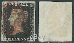 1840 Used Grande-bretagne Penny Black 1d Sg 2 Plaque 2 (de) F20
