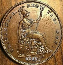 1841 Grande Britaine Victoria Penny Coin Exemple Fantastique