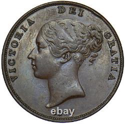 1848 Penny Victoria British Copper Coin Très Nice