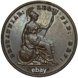 1848 Penny Victoria British Copper Coin Très Nice