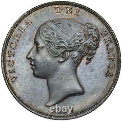 1854 Penny (pt) Victoria British Copper Coin Superbe