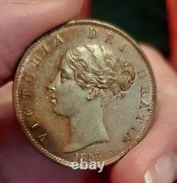 1858/7 Grande-Bretagne Victoria Demi-penny Choix non circulé Brillant Voir la vidéo